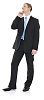 Isolated businessman thinking