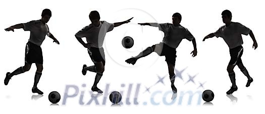 Football player doing different tricks Football player doing different tricks