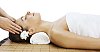 Woman getting head massage in spa