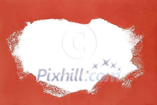 White hole in red paint White hole in red paint
