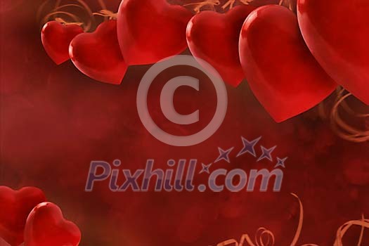 Stylish red hearts background Stylish red hearts background