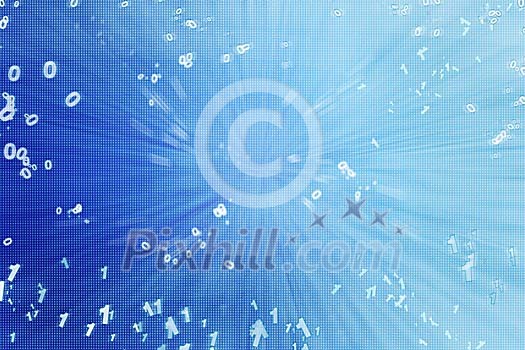Blue binary background Blue binary background