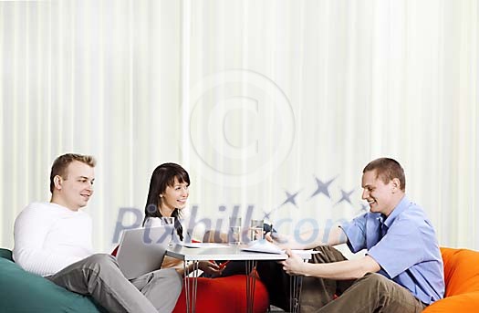 Young people having meeting Young people having meeting