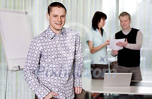 Young people in a meeting room