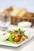 Green salad on restaurant table