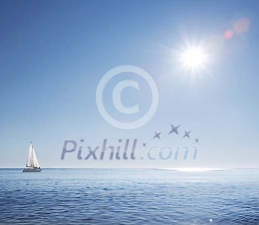 Sailboat on a sea Sailboat on a sea