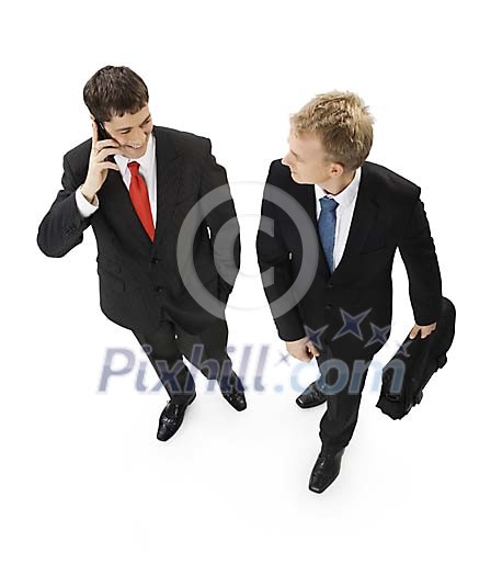 Two businessmen on a white background Two businessmen on a white background