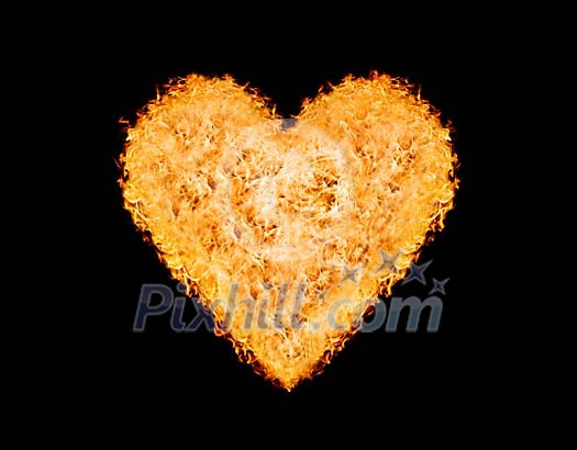 Heart shape from flames Heart shape from flames