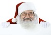 Clipped santa holding a blank sign
