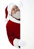 Clipped Santa holding a white sign