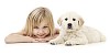 Girl and a puppy