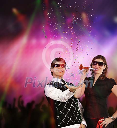 Young couple in party conceptual Young couple in party conceptual