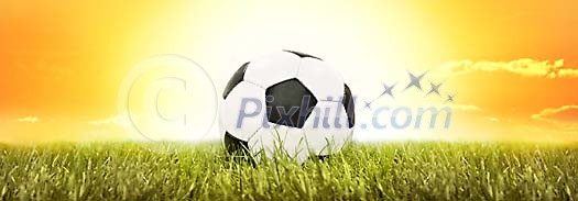 Football conceptual on grass Football conceptual on grass
