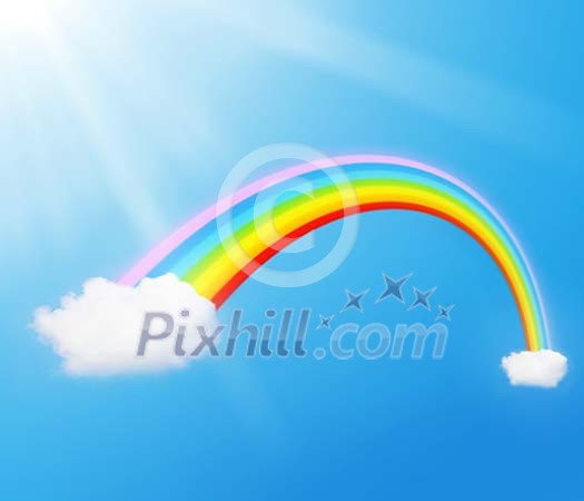 Rainbow between clouds Rainbow between clouds
