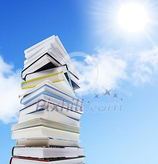 Pile of books trying to reach the sun Pile of books trying to reach the sun