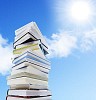 Pile of books trying to reach the sun