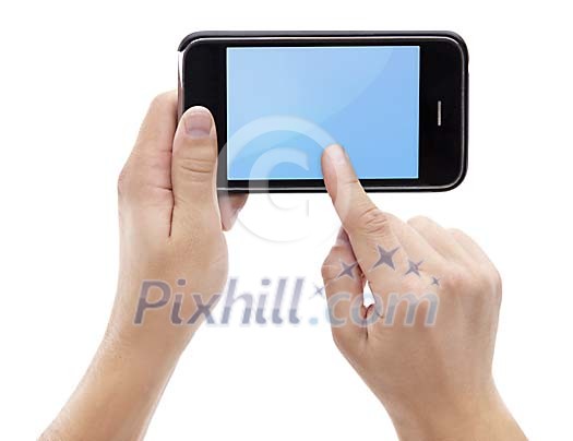 Choosing a function on a touchscreen phone Choosing a function on a touchscreen phone