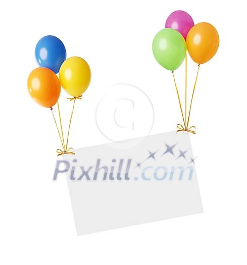 Empty sign flying with balloons Empty sign flying with balloons