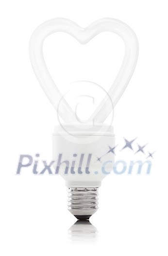 Clipped heart shaped lightbulb Clipped heart shaped lightbulb