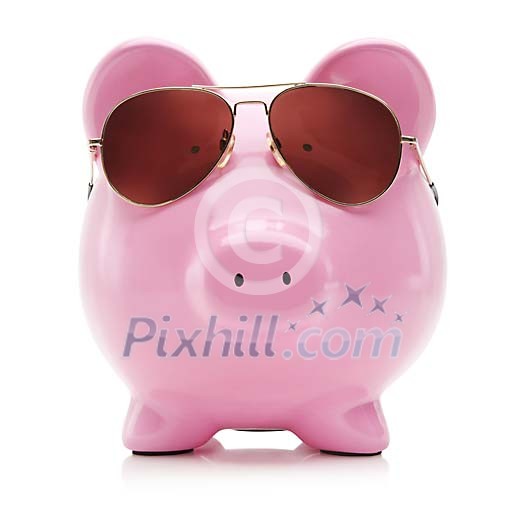 Clipped pink piggy bank Clipped pink piggy bank