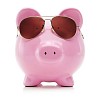 Clipped pink piggy bank