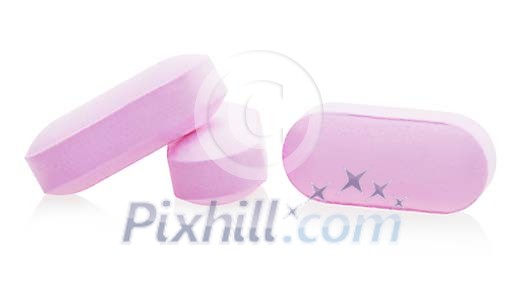 Clipped three pink pills Clipped three pink pills