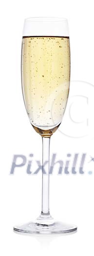 Clipped glass of champagne Clipped glass of champagne