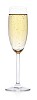 Clipped glass of champagne