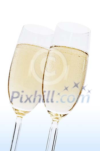 Clipped two champagne glasses Clipped two champagne glasses
