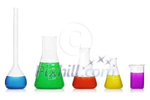 Test tubes with different colour of fluids Test tubes with different colour of fluids
