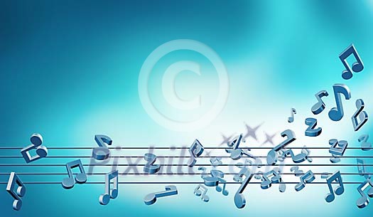 Musical notes on a blue background Musical notes on a blue background