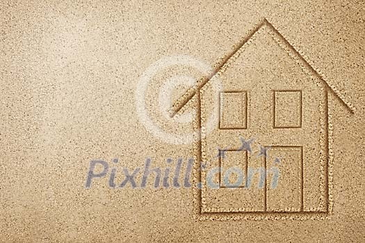 House drawn on the sand House drawn on the sand
