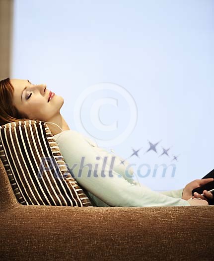 Woman enjoying music Woman enjoying music