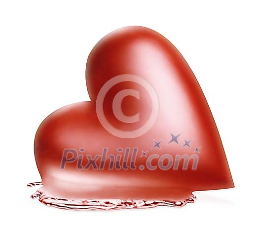 Clipped heart melting Clipped heart melting