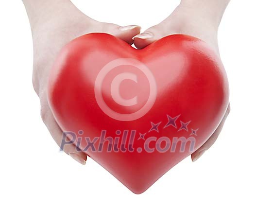Clipped hands holding a heart Clipped hands holding a heart