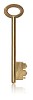 Clipped old golden key
