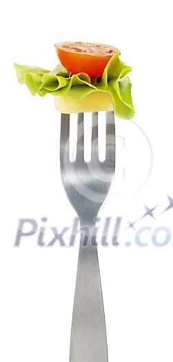 Clipped fork with healthy food Clipped fork with healthy food
