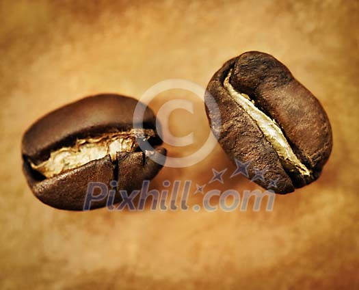 Background of two coffee beans Background of two coffee beans