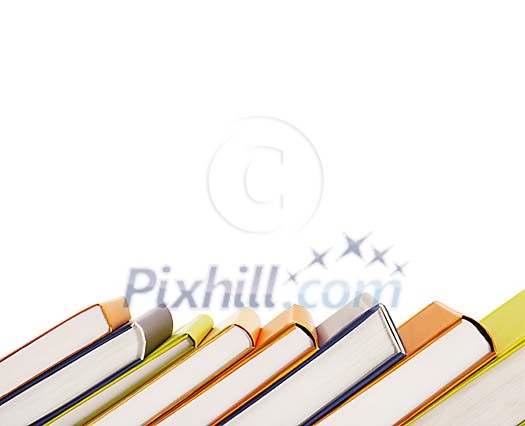 Clipped books at the bottom of the frame Clipped books at the bottom of the frame