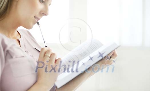 Pretty woman reading a book Pretty woman reading a book