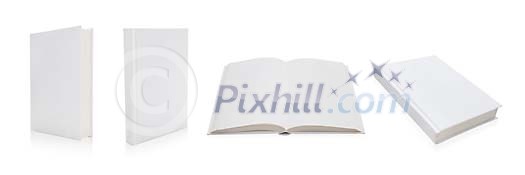 Clipped white book on different sides Clipped white book on different sides