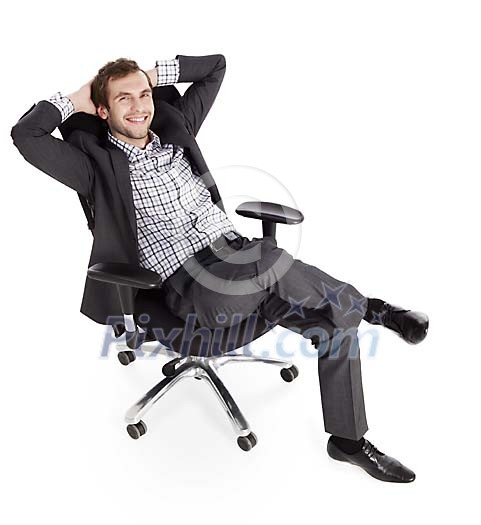 Clipped businessman relaxing Clipped businessman relaxing