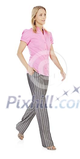 Clipped pretty businesswoman walking Clipped pretty businesswoman walking