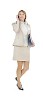 Clipped businesswoman walking and talking to a phone