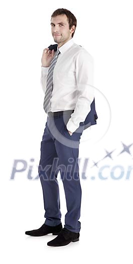 Clipped relaxed businessman standing Clipped relaxed businessman standing