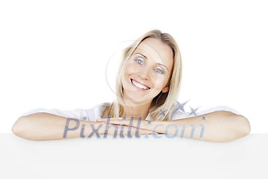Clipped pretty woman smiling Clipped pretty woman smiling