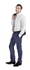 Man smiling relaxed to camera, hand made clipping path included