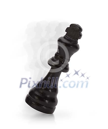 Black chess king falling Black chess king falling