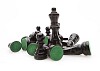 Different black chess pieces