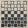 Checkers board ready to play